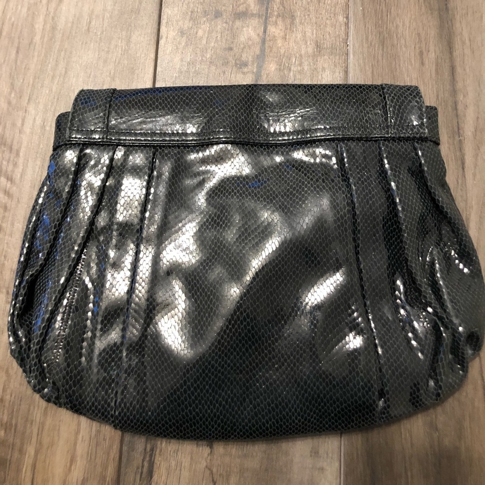 Carlos Falchi Python Pleated Leather Clutch - image 2